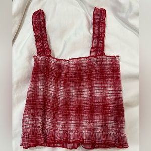 Red and white Emory Park top